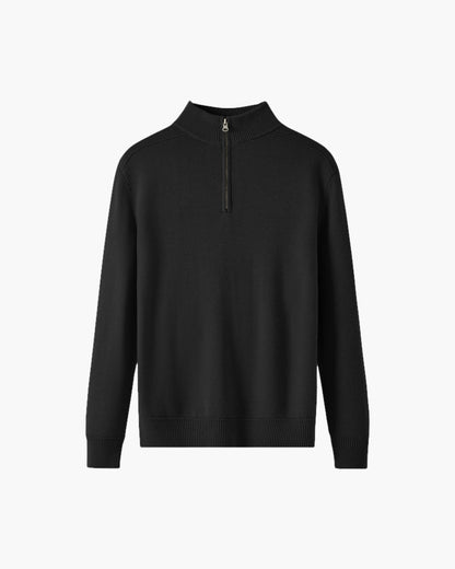Herrenpullover Grau Größe M 100% Merino Wolle Halbzip-3