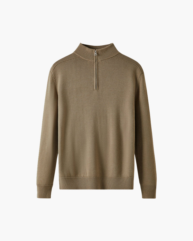 Herrenpullover Grau Größe M 100% Merino Wolle Halbzip-5